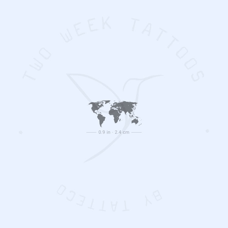 Small World Map Semi-Permanent Tattoo - Set of 2