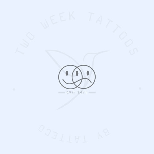 Tatuaje semipermanente "Feliz y triste" (juego de 2)