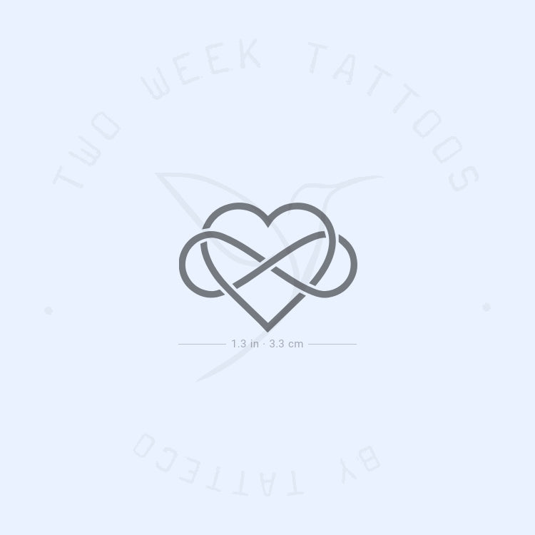 Intertwined Heart And Infinity Semi-Permanent Tattoo - Set of 2