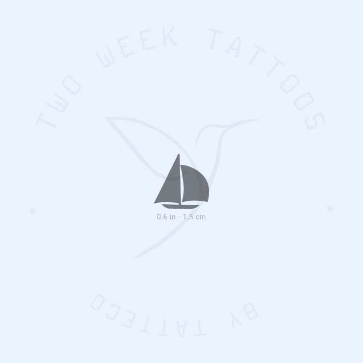 Tatuaje semipermanente de pequeño velero (juego de 2)