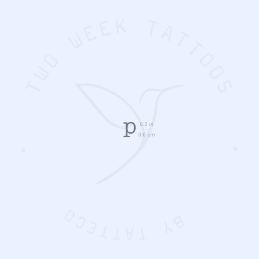 P Typewriter Lowercase Semi-Permanent Tattoo - Set of 2