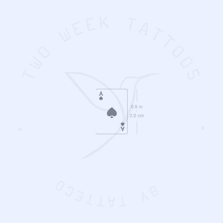 Ace Of Spades Card Semi-Permanent Tattoo - Set of 2