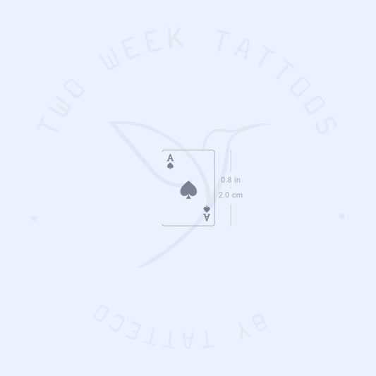 Tatuaje semipermanente del as de picas (juego de 2)