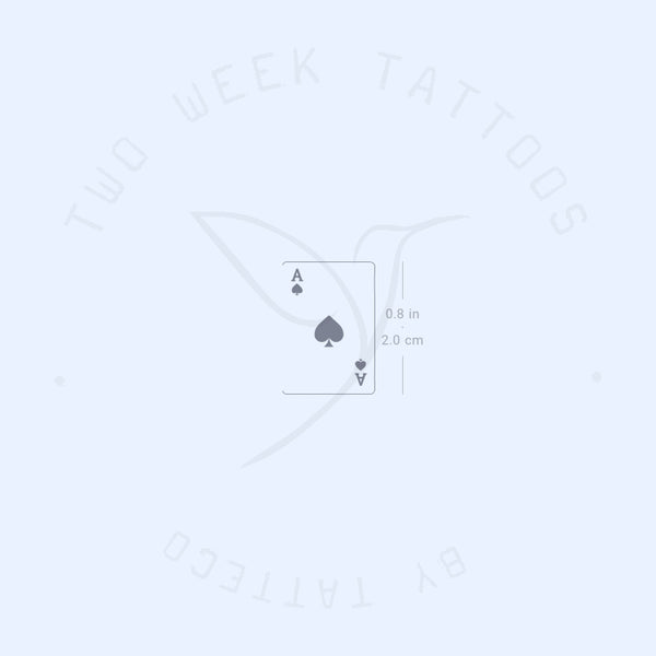 Ace Of Spades Card Semi-Permanent Tattoo - Set of 2