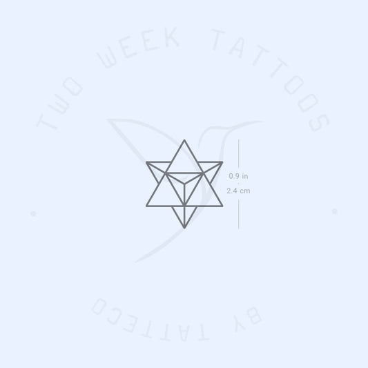Tatuaje semipermanente pequeño de Merkaba (juego de 2)