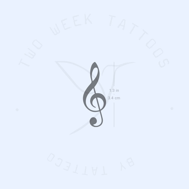 Tatuaje semipermanente de clave de sol (juego de 2)