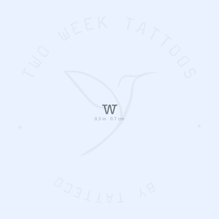 W Typewriter Lowercase Semi-Permanent Tattoo - Set of 2