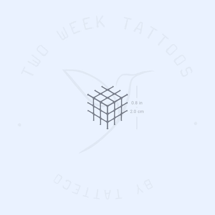 Tatuaje semipermanente minimalista de cubo de Rubik (juego de 2)