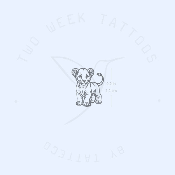 Little Lion Cub Semi-Permanent Tattoo - Set of 2