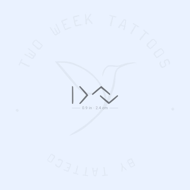Little I Am Greater Than My Highs And Lows Symbol Semi-Permanent Tattoo - Set of 2