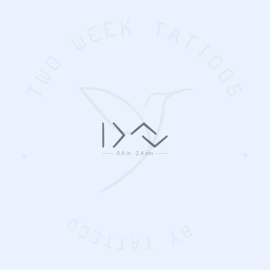 Little I Am Greater Than My Highs And Lows Symbol Semi-Permanent Tattoo - Set of 2
