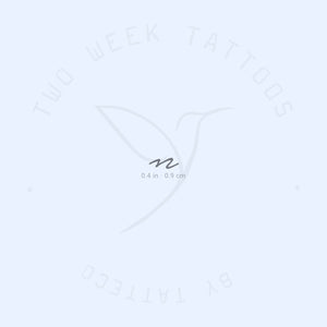 N Handwritten Semi-Permanent Tattoo - Set of 2
