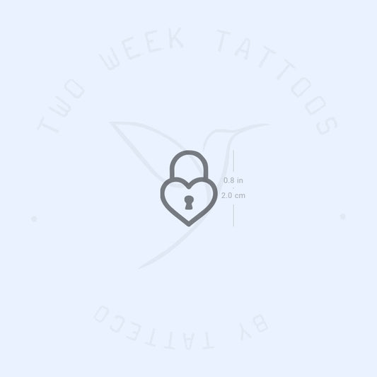 Tatuaje semipermanente de candado de corazón (juego de 2)
