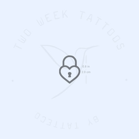 Heart Padlock Semi-Permanent Tattoo - Set of 2