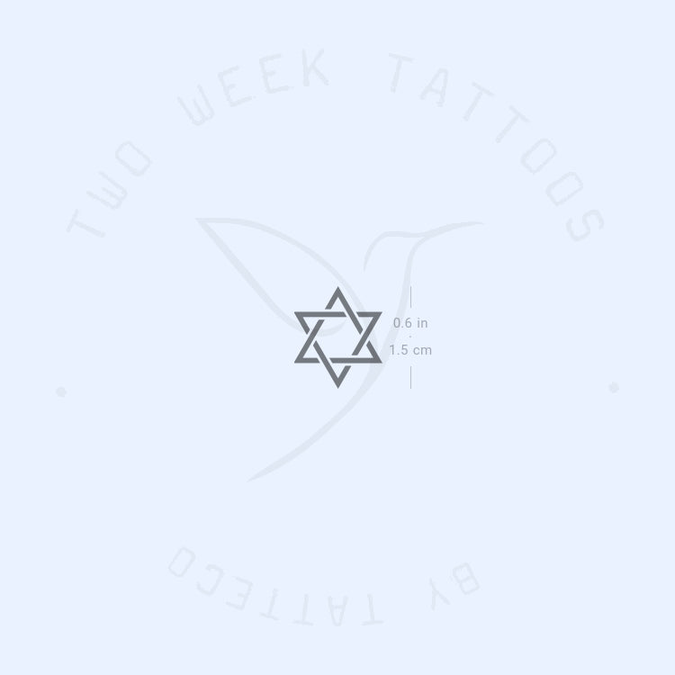 Tatuaje semipermanente de hexagrama entrelazado (juego de 2)