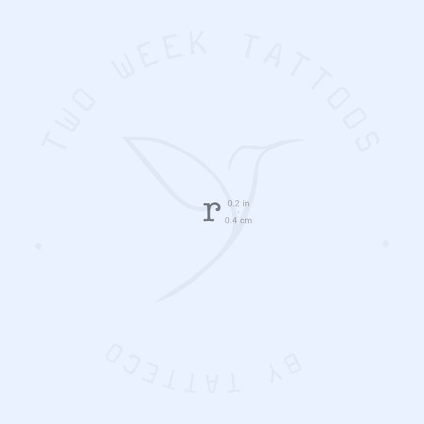 R Typewriter Lowercase Semi-Permanent Tattoo - Set of 2