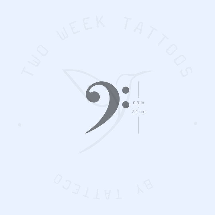 Bass Clef Semi-Permanent Tattoo - Set of 2