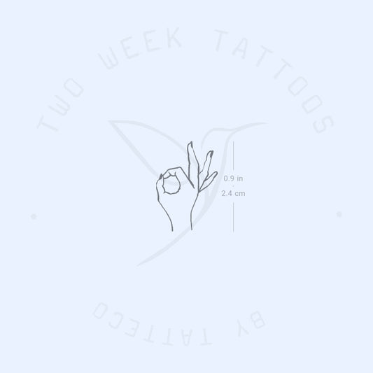 Small Ok Gesture Semi-Permanent Tattoo - Set of 2
