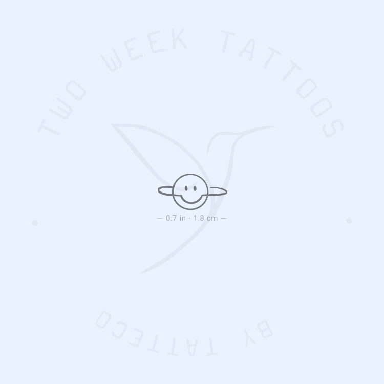 Saturn Smiley Semi-Permanent Tattoo - Set of 2