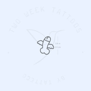Flying Penis Semi-Permanent Tattoo - Set of 2