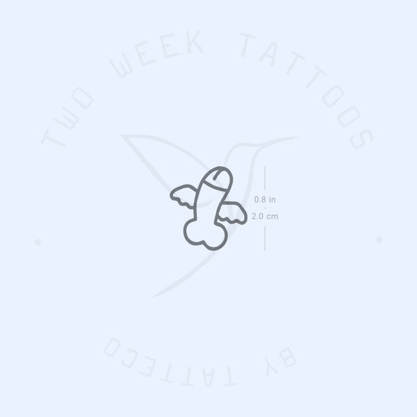 Flying Penis Semi-Permanent Tattoo - Set of 2