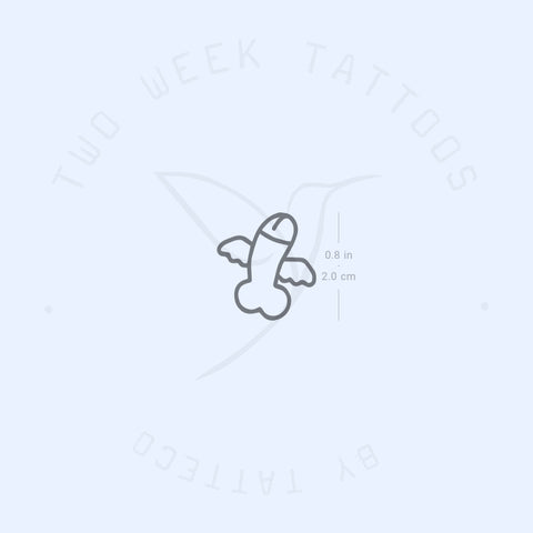 Flying Penis Semi-Permanent Tattoo - Set of 2