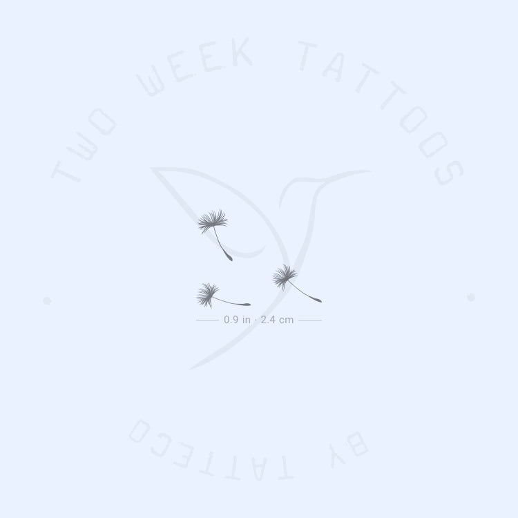 Three Dandelion Seeds Semi-Permanent Tattoo - Set of 2