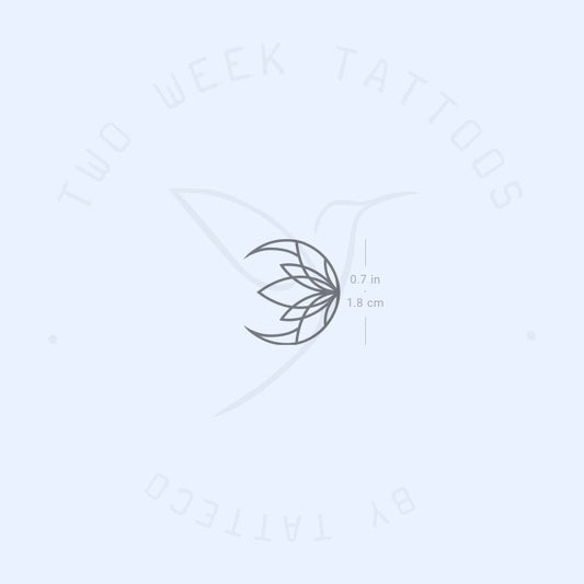 Tatuaje semipermanente de loto lunar - Juego de 2