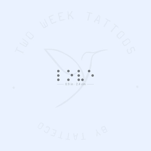 Braille Love Semi-Permanent Tattoo - Set of 2