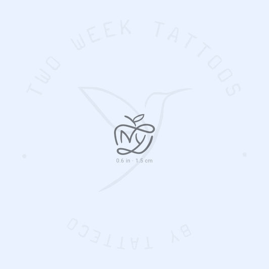 Tatuaje semipermanente de manzana de Nueva York (juego de 2)