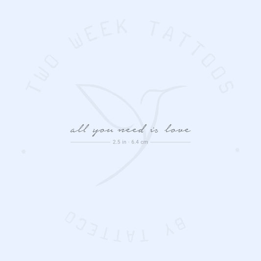 All You Need Is Love Semi-Permanent Tattoo - Set of 2