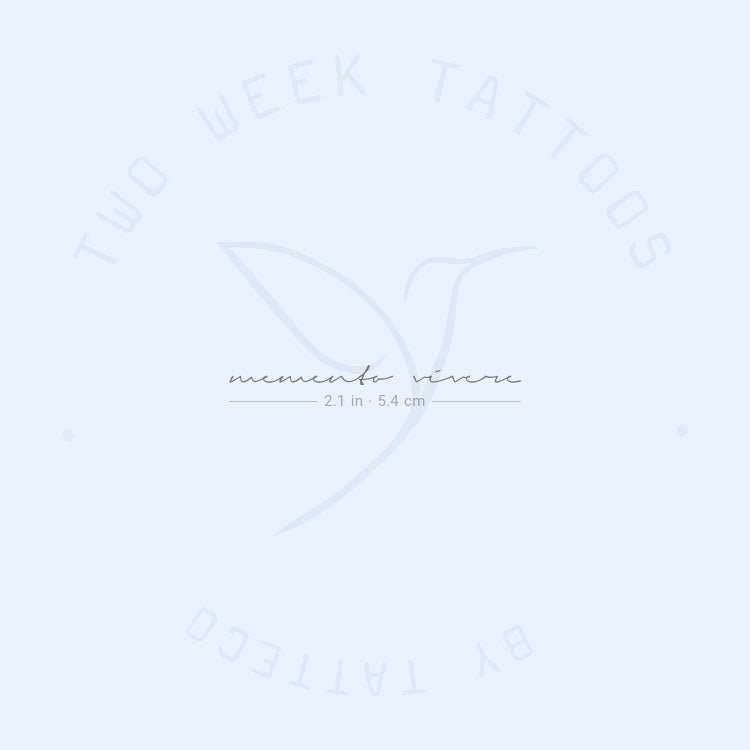 Fine Line Memento Vivere Semi-Permanent Tattoo - Set of 2