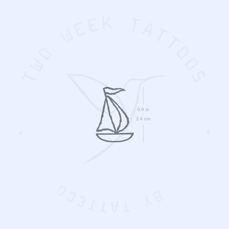 Sailboat Semi-Permanent Tattoo - Set of 2