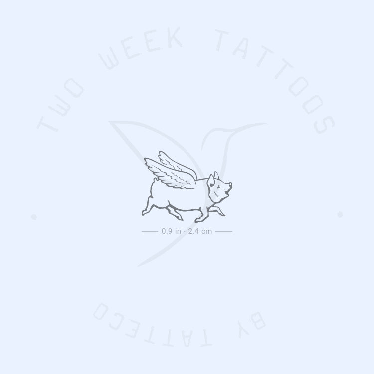 Tatuaje semipermanente de cerdo volador - Juego de 2