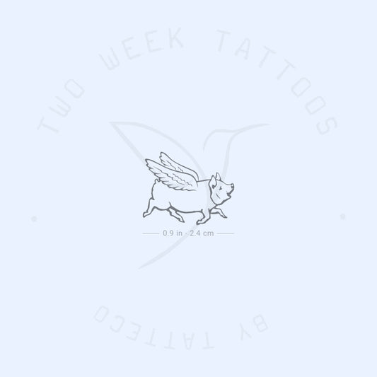 Flying Pig Semi-Permanent Tattoo - Set of 2