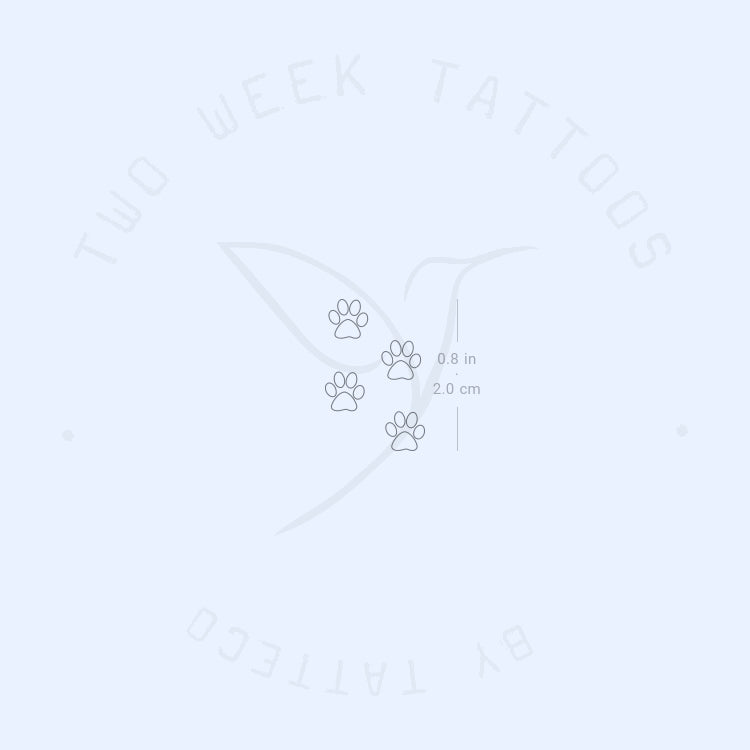 Tatuaje semipermanente de huellas de patas (juego de 2)