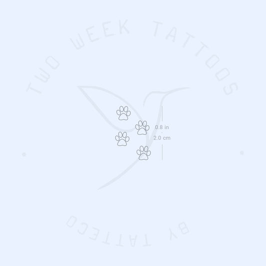 Paw Print Outlines Semi-Permanent Tattoo - Set of 2
