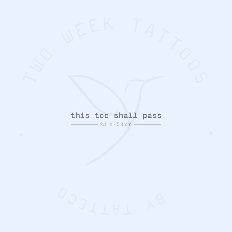 Typewriter This Too Shall Pass Semi-Permanent Tattoo - Set of 2