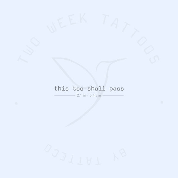 Typewriter This Too Shall Pass Semi-Permanent Tattoo - Set of 2