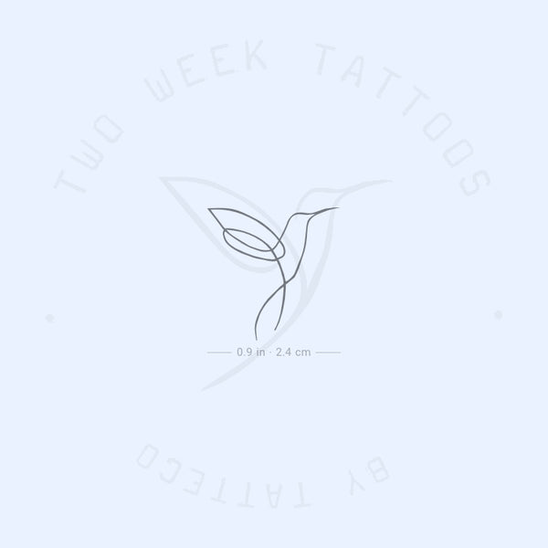 Single Line Hummingbird Semi-Permanent Tattoo - Set of 2
