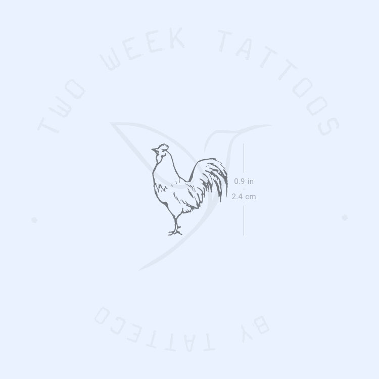 Rooster Semi-Permanent Tattoo - Set of 2