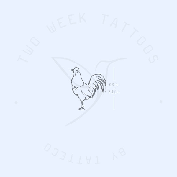 Rooster Semi-Permanent Tattoo - Set of 2