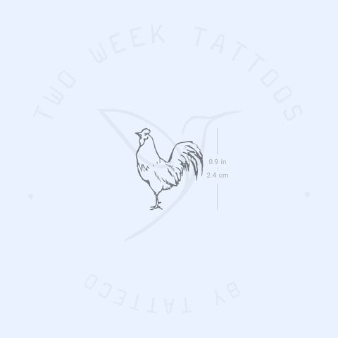 Rooster Semi-Permanent Tattoo - Set of 2
