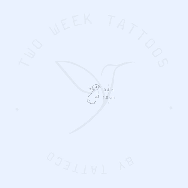 Tiny Standing Rabbit Semi-Permanent Tattoo - Set of 2