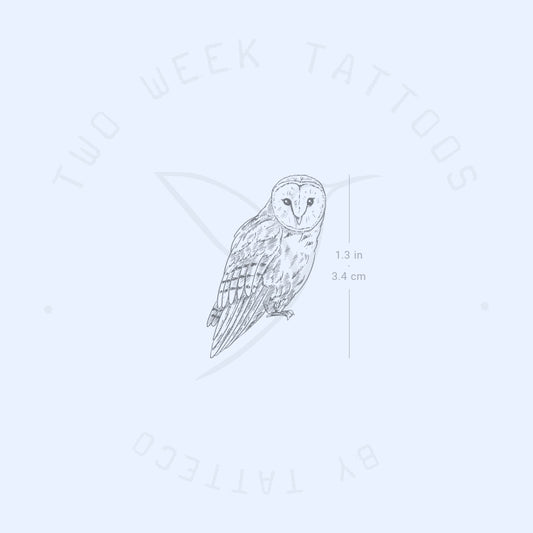 Barn Owl Semi-Permanent Tattoo - Set of 2