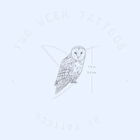 Barn Owl Semi-Permanent Tattoo - Set of 2