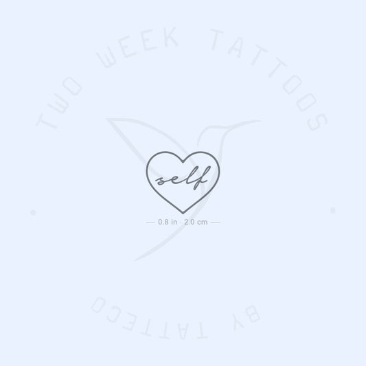 Tatuaje semipermanente de corazón de amor propio (juego de 2)