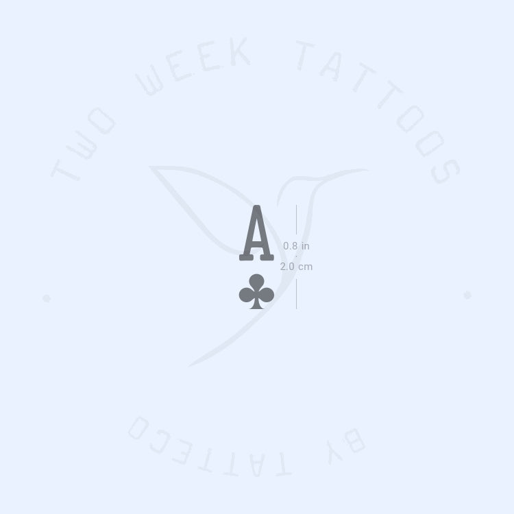Tatuaje semipermanente de as de tréboles (juego de 2)