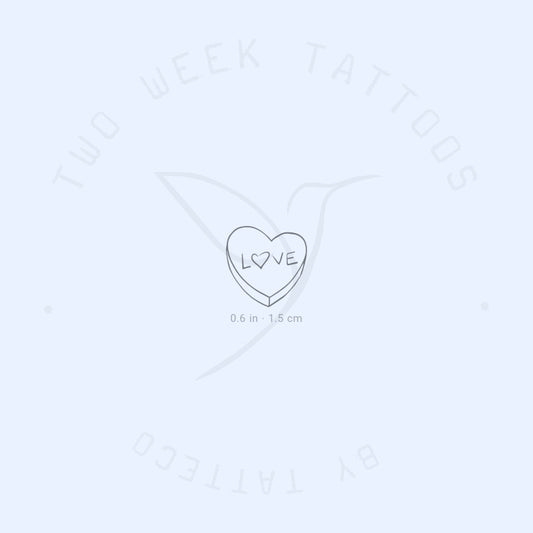 Tatuaje semipermanente de corazón - Juego de 2
