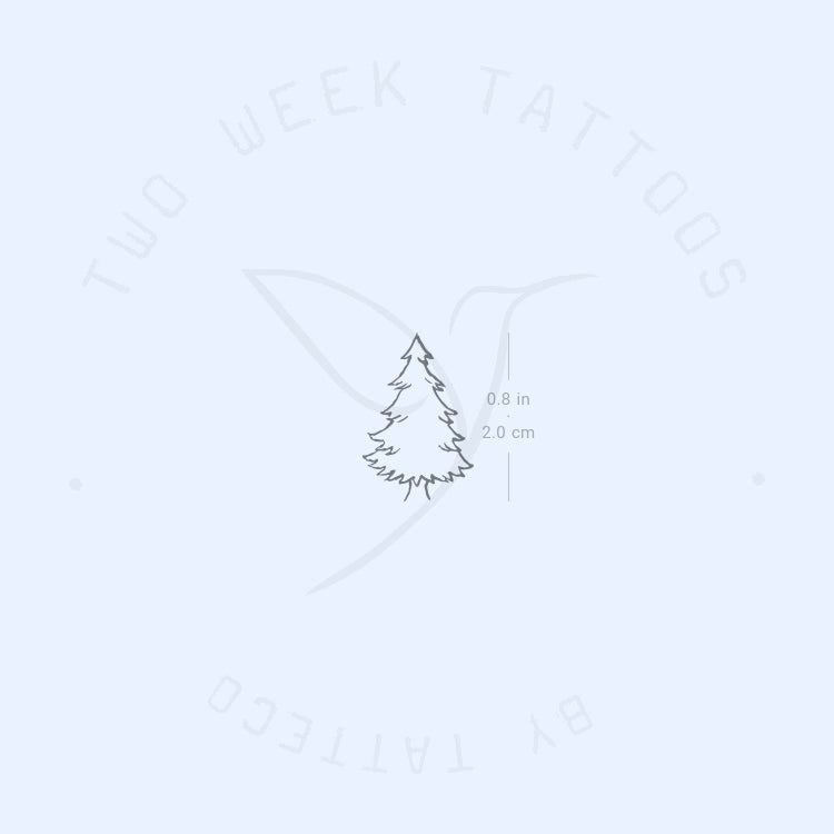 Minimalist Pine Tree Semi-Permanent Tattoo - Set of 2